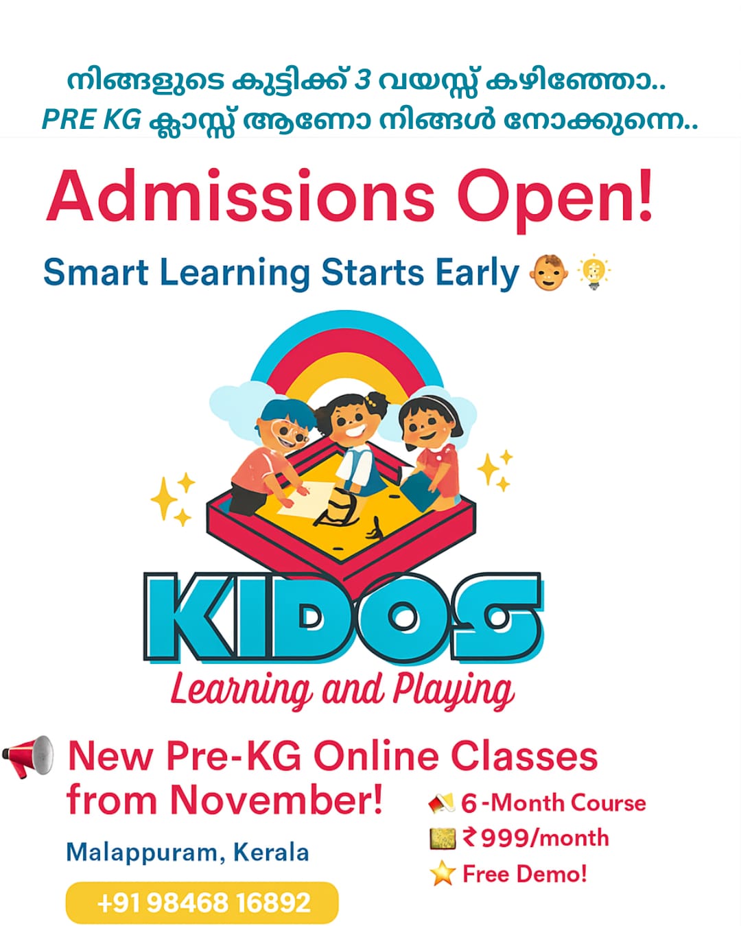 Pre-KG Online Classes